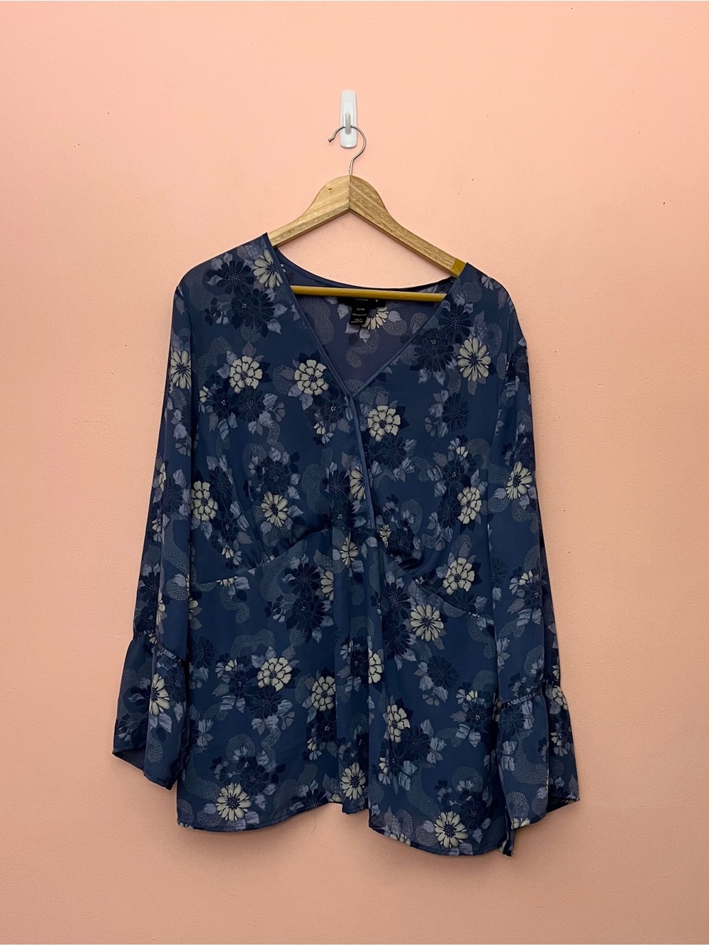 Vintage Venezia Blue Floral Lightweight Blouse 22/24